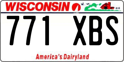 WI license plate 771XBS