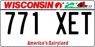 WI license plate 771XET