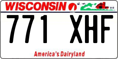 WI license plate 771XHF