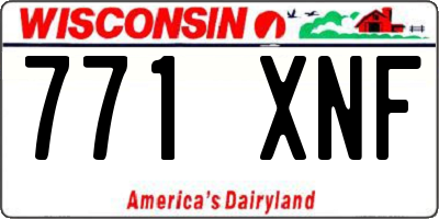 WI license plate 771XNF