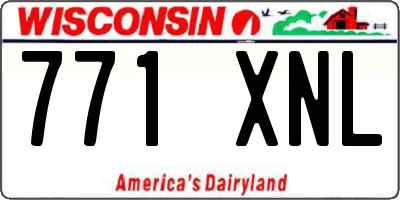 WI license plate 771XNL