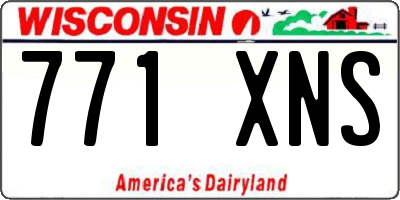 WI license plate 771XNS