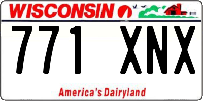 WI license plate 771XNX
