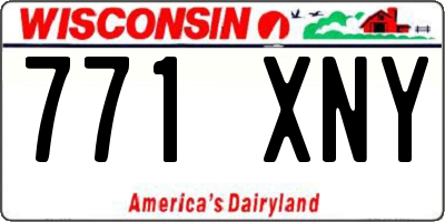 WI license plate 771XNY