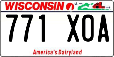 WI license plate 771XOA