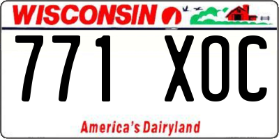 WI license plate 771XOC