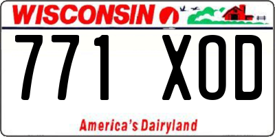 WI license plate 771XOD