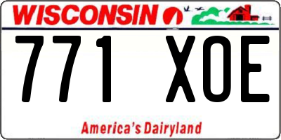 WI license plate 771XOE