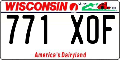 WI license plate 771XOF