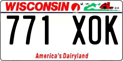 WI license plate 771XOK