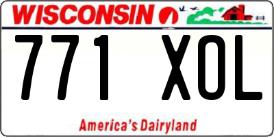 WI license plate 771XOL
