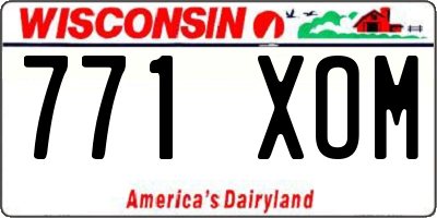 WI license plate 771XOM