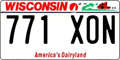 WI license plate 771XON