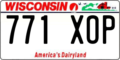 WI license plate 771XOP