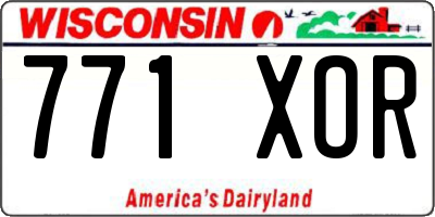 WI license plate 771XOR