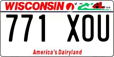 WI license plate 771XOU