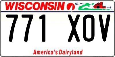 WI license plate 771XOV