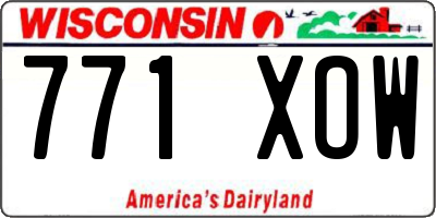 WI license plate 771XOW
