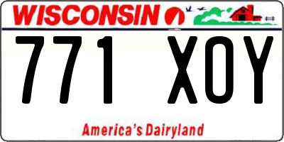 WI license plate 771XOY