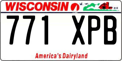 WI license plate 771XPB