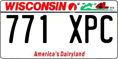 WI license plate 771XPC