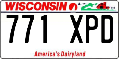 WI license plate 771XPD