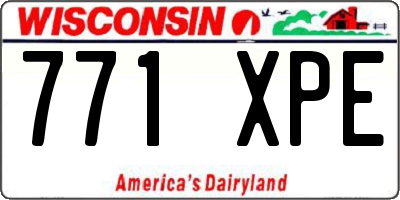 WI license plate 771XPE