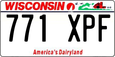 WI license plate 771XPF
