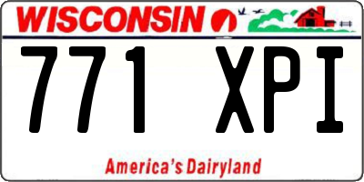 WI license plate 771XPI