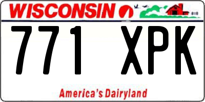 WI license plate 771XPK