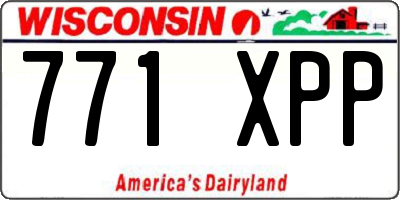 WI license plate 771XPP