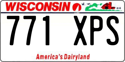 WI license plate 771XPS
