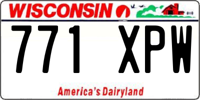 WI license plate 771XPW