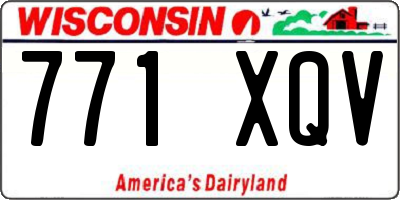 WI license plate 771XQV