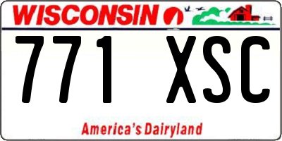 WI license plate 771XSC