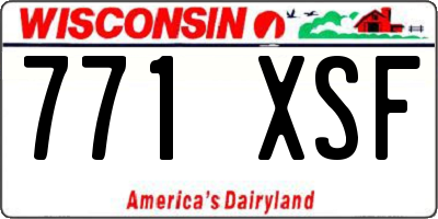 WI license plate 771XSF