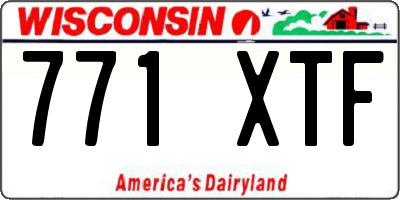 WI license plate 771XTF