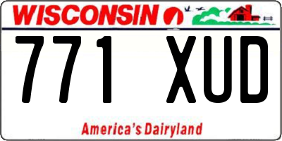 WI license plate 771XUD