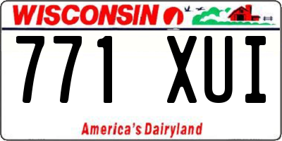 WI license plate 771XUI
