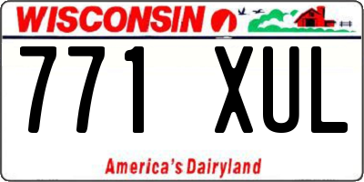 WI license plate 771XUL