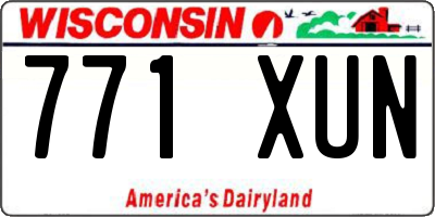 WI license plate 771XUN