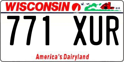 WI license plate 771XUR
