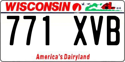 WI license plate 771XVB