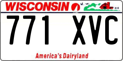 WI license plate 771XVC