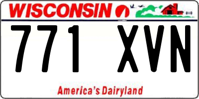 WI license plate 771XVN