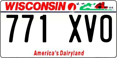 WI license plate 771XVO
