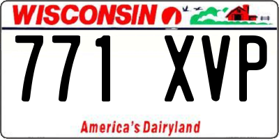 WI license plate 771XVP