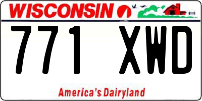 WI license plate 771XWD