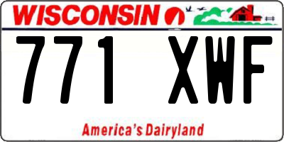 WI license plate 771XWF
