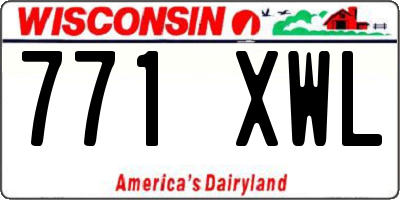 WI license plate 771XWL